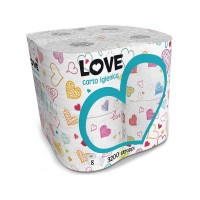 Туалетная бумага World Cart Love с рисунком, Kartika Collection, 3 слоя, 8 рулонов/200 листов KGLOV-TT-01
