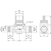 Отсечной клапан 3-х позиционный, со сбросом дав. 6мм HVU06-06 HVU 0606 CDC Pneumatics