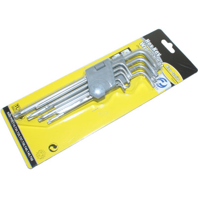 Набор ключей CNIC шестигранных TORХ из 9шт Т10,Т15,Т20,Т25,Т27,Т30,Т40,Т45,Т50 СrV 2105 36560