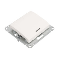 1-клавишный выключатель Systeme Electric Glossa Молочный с подсветкой, сх.1а, 10AX SE GSL000913