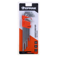 Набор ключей ЕРМАК TORX-профиль 9 пр., T10 - T50, длина 95 - 220мм 657-188