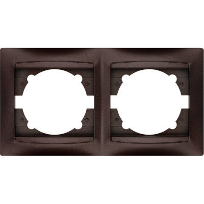 Рамка 2-х постовая горизонтальная TDM ELECTRIC шоколад, серия "Лама" SQ1815-0530