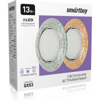 Встраиваемый светильник Smartbuy под лампу GX53 с LED подсветкой прозрачный SBL-06CL3-GX53