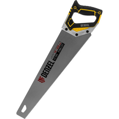 Ножовка по дереву Denzel, 450 мм, 11 TPI, зуб 3D, металлопластиковая рукоятка 24141