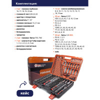 Набор инструментов Forcekraft 216пр.1/4''3/8''1/2''(6гр.)(4-32мм) FK-38841New(50468)