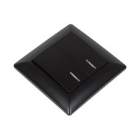 Выключатель Intro Solo двухклавишный с подсветкой, 10А-250В, IP20, СУ, Solo, антрацит, Б0053597
