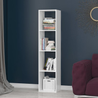 Стеллаж ФЕЛИКС 4-х секционный высокий белый шагрень ПК-ОБИ-СЖ164Х37-В1-1068