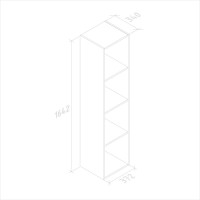 Стеллаж ФЕЛИКС 4-х секционный высокий белый шагрень ПК-ОБИ-СЖ164Х37-В1-1068