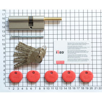 Цилиндр ISEO R65 NI 40хK30 мм, никелированный, 5 ключей 05803