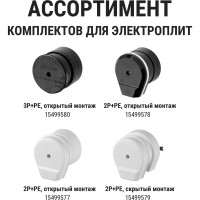 Разъём (розетка для электроплиты, вилка для электроплиты) РШ-ВШ 32А 250В 2Р+РЕ ОУ черный TDM ELECTRIC SQ1812-0002