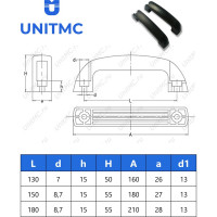 Бугельная промышленная ручка UnitMC 150 мм 1004050150B