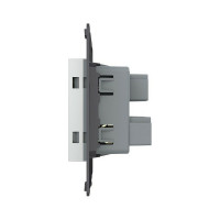 Электрическая универсальная розетка LIVOLO с заземлением защитными шторками 16A, цвет серый VL-FCT22 16A-2IP