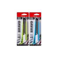 Канцелярский нож Hatber BRAVO 18мм, AUTO-LOCK, 2 запасн.лезвия, металл 12 шт 060162