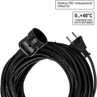Силовой удлинитель-шнур TDM ELECTRIC народный ПВС 2200 Вт без заземления, 20м, штепсельное гнездо SQ1307-0207