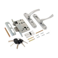 Врезной замок с ручками Аллюр ЗВ 4-103 CP хром 9229