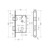 Врезной замок с ручками Аллюр ЗВ 4-103 AB старая бронза 12697