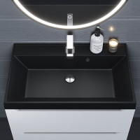Кварцевая раковина для ванной комнаты Uperwood Classic Quartz 70 см, черная матовая, уголь 291030005