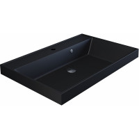 Кварцевая раковина для ванной комнаты Uperwood Classic Quartz 70 см, черная матовая, уголь 291030005