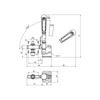 Прижим механический с горизонтальным основанием KUKAMET, усилие 70 кг 211-0