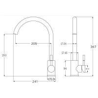 Смеситель для кухни ESKO R-излив K45Black