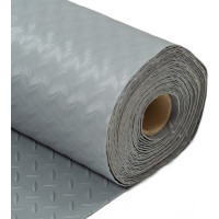 Коврик-дорожка SUNSTEP ПВХ, Рифленый 0,9х12 м, серый 39-611