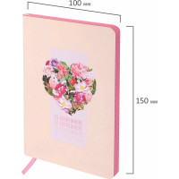 Блокнот BRAUBERG VISTA Love is everywhere малый формат 100x150 мм А6, под кожу гибкий 80 листов 112094