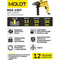 Ударная дрель MOLOT MDS 1307 MDS130700029