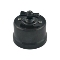 1-клавишный выключатель Bironi пластик, цвет черный B1-200-23