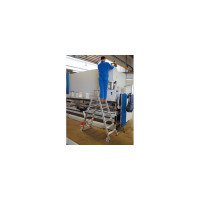 Двусторонняя стремянка с роликами Krause STABILO 2х10 ступенек 124876