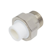 Комбинированная разъемная муфта (американка) PRO AQUA PP-R НР белая d-20 мм 1" PA21011b