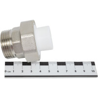 Комбинированная разъемная муфта (американка) PRO AQUA PP-R НР белая d-20 мм 1" PA21011b