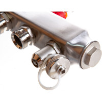 Коллекторный блок с расходомерами PRO AQUA 4 выхода, 280 мм, 1 x 3/4 V500MB.04b