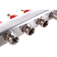 Коллекторный блок с расходомерами PRO AQUA 4 выхода, 280 мм, 1 x 3/4 V500MB.04b