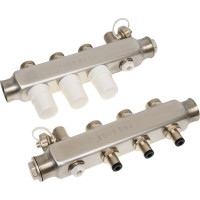 Коллекторный блок с регулировочными клапанами PRO AQUA 3 выхода, 230 мм, 1x3/4 R510MB.03