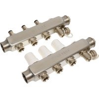 Коллекторный блок с регулировочными клапанами PRO AQUA 3 выхода, 230 мм, 1x3/4 R510MB.03