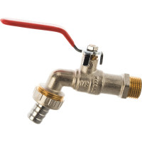 Угловой кран с патрубком для шланга PRO AQUA Н 1/2 EWL55-m15x