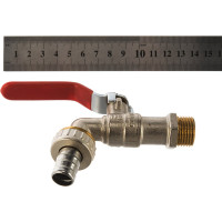 Угловой кран с патрубком для шланга PRO AQUA Н 1/2 EWL55-m15x