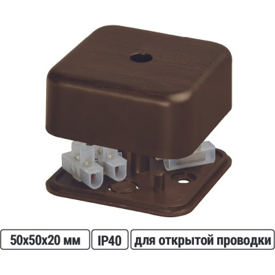 Коробка распределительная TDM ELECTRIC 50х50х20 ОП бук, с клеммной колодкой, IP40 SQ1401-0302