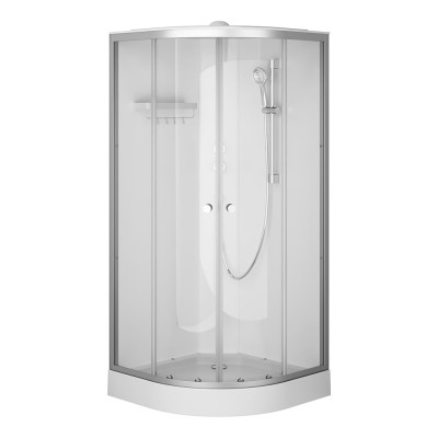 Душевая кабина AM.PM X-Joy 90x90, 1/4 круга, профиль матовый хром, стекло прозрачное W94C-401-090MT