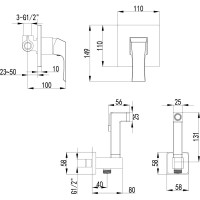 Смеситель Lemark Unit с гигиеническим душем, встраиваемый LM4519C