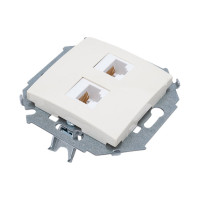 Компьютерная двойная розетка Simon RJ45 кат.5e AMP, слоновая кость 1591552-031