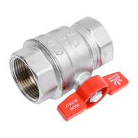 Шаровой кран GEKON хром, с вн./вн. резьбой 1 1/4", ручка-бабочка. GK 551 114