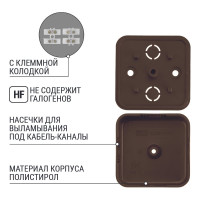 Коробка распределительная TDM ELECTRIC 50х50х20 ОП бук, с клеммной колодкой, IP40 SQ1401-0302