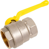 Шаровой кран LD латунь никель газ Pride Ду 40 Ру25 ВР полнопроходной рычаг 007-8027