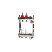 Коллекторная группа VRT 1"х3/4", евроконус, 2 выхода, c расходомерами 530141