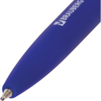 Ручка 12 шт в упаковке BRAUBERG шариковая масляная автомат. Sky Blue СИНЯЯ soft-touch 07мм линия 035мм  142946