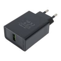 Сетевое зарядное устройство VENTION на 1 порт USB A QC 3.0, 2.4A, черный FABB0-EU