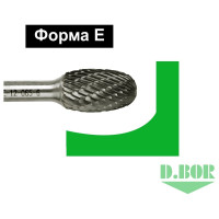 Бор-фреза форма Е овал, DC, 10х16х61 мм, хв-к 6 мм D.BOR D-RB-DC-E-10-061-6