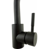 Смеситель для раковины/умывальника OUTE черный, нержавеющая сталь 210 мм, крепление на гайке, аэратор, керамический картридж T40301K-300