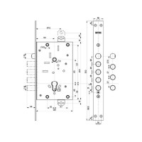 Корпус врезного замка с защёлкой MOTTURA 82.535W800B универсальный 45977